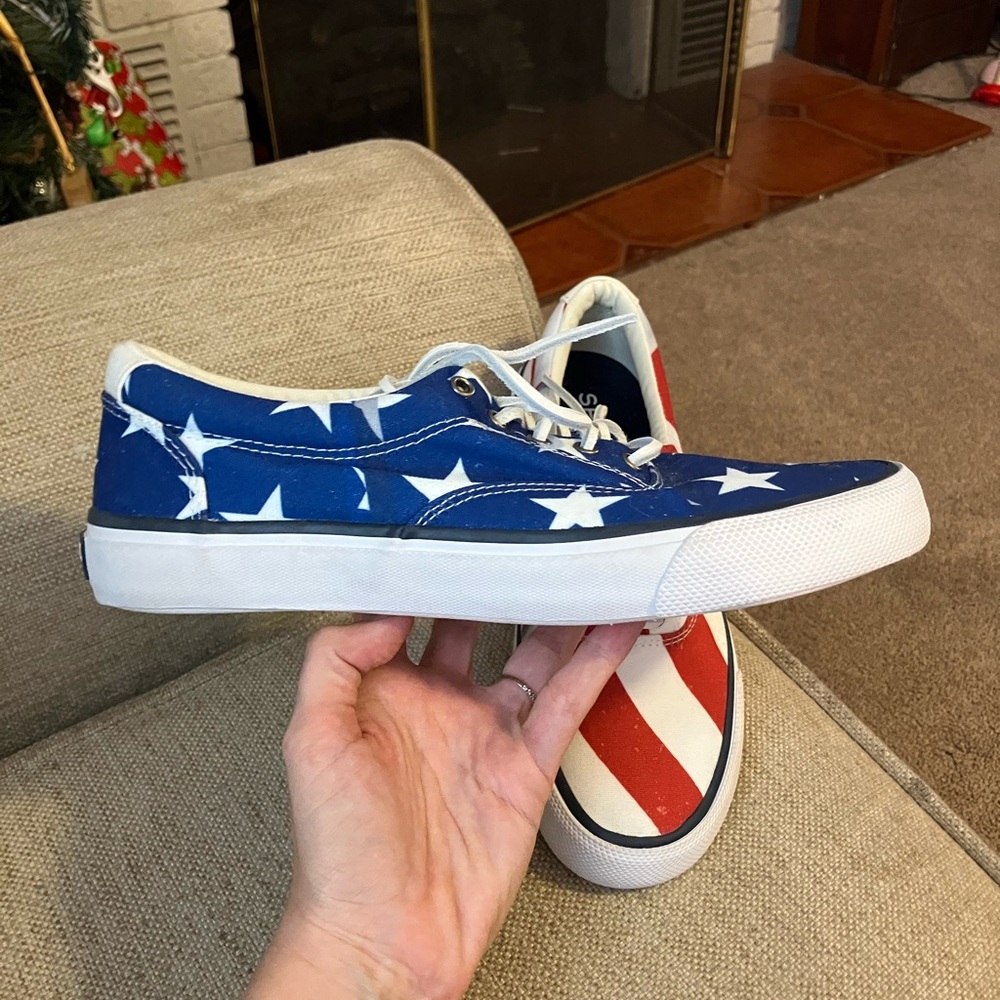 Sperry patriotic red white and blue top sider - Picture 2 of 9